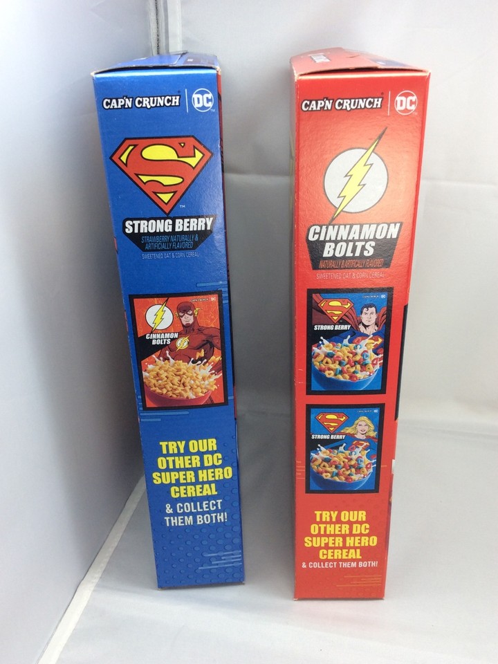 DC WB Cap’n Crunch Strong Berry SuperMan/Girl Cereal Cinnamon Bolts w