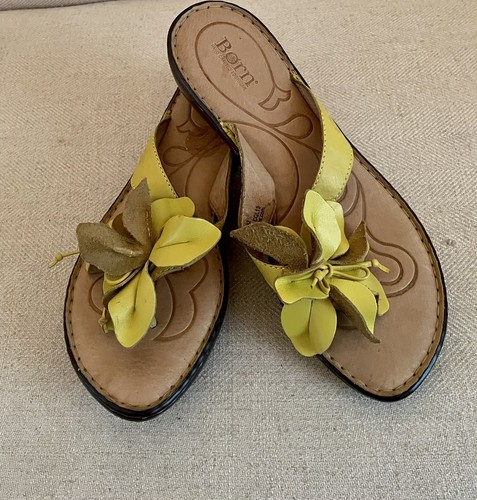 mustard yellow flip flops