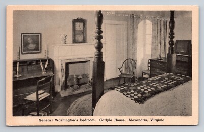 General Washington's Bedroom The Carlyle House Alexandria Virginia Postcard