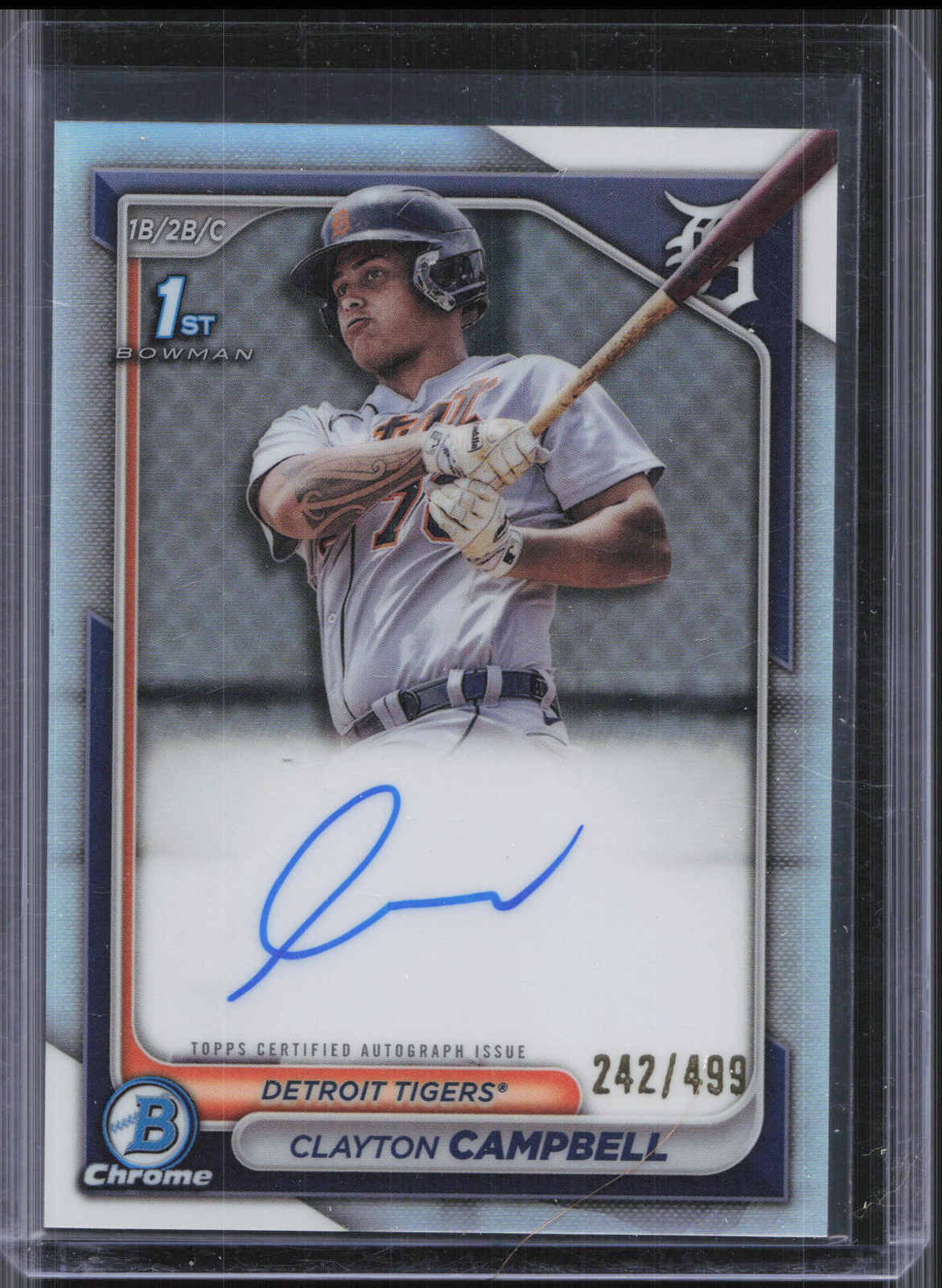 2024 Bowman Chrome #CPA-CCR Clayton Campbell 1st Refractor Auto #/499 RG65