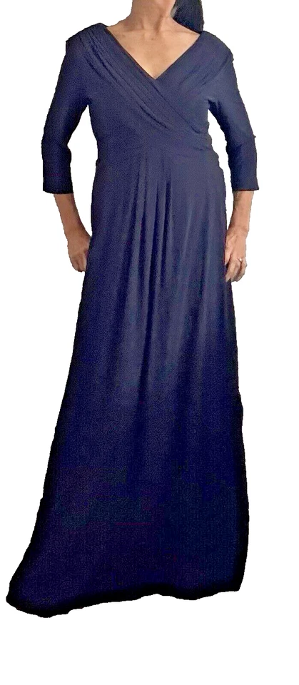 Nuevo con etiquetas Vestido Jersey Patra Entrecruzado Plisado Negro Talla 8 Foto 2 de 4