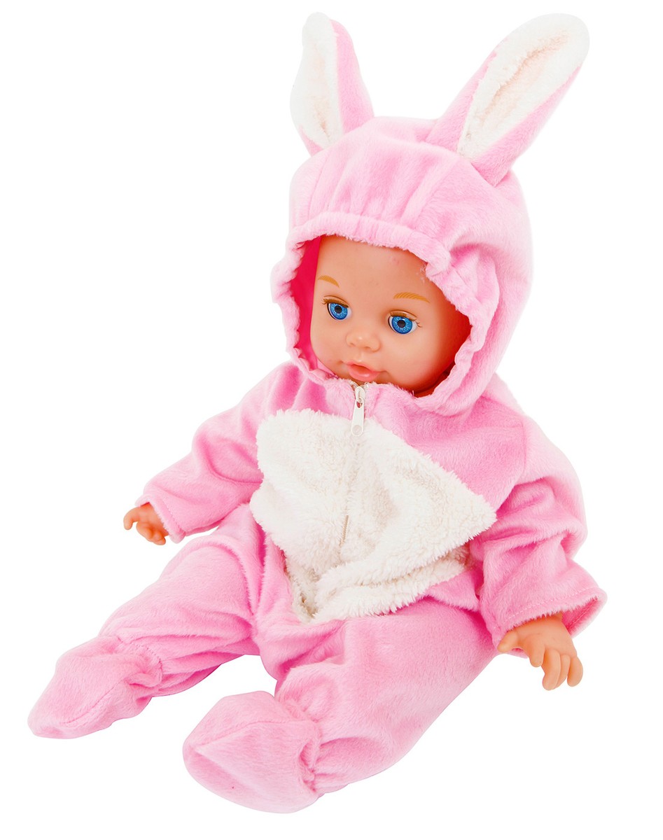 FRILLY LILY SNUGGLY PINK BUNNY OUTFIT SMALL SIZE FOR DOLLS 14-18