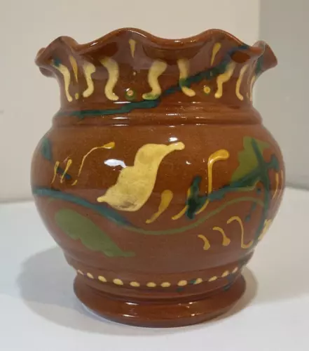 Vintage Breininger Redware Pottery Bowl, 2018, Signed PA Folk Art