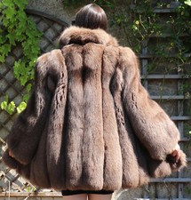 Pelzjacke Blaufuchs Saga Fox Fuchsmantel Pelz Mantel Fell Fuchsjacke Nuss Braun