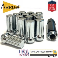 24x Chrome 2 M12x1.5 7 Spline Tuner Lug Nuts Key Fit Toyota Lexus Model 24x Chrome 2 M12x1.5 7 Spline Tuner Lug Nuts Key Fit Toyota Lexus Model