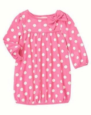 EUC GYMBOREE SMART LITTLE LADY PINK BOW POLKA DOT DRESS  SIZE 5T