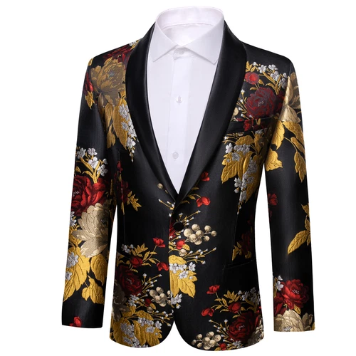 Para Hombres Floral Esmoquin Cena Chaqueta Calce Regular Chal Solapa Paisley Baile de graduación Fiesta Traje - Imagen 103 de 236