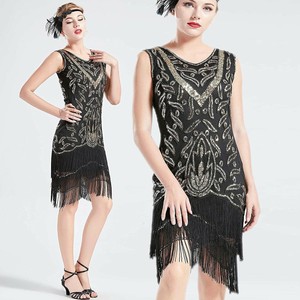 vintage black flapper dress