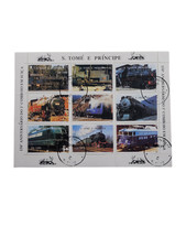 1997 Sao Tome & Principe Trains Stamp Sheet - Rare - HTF Foreign Postage See Pic