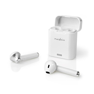 Kopfhörer Ohrhörer In Ear kabellos Bluetooth Mikrofon Ladeetui Ladeschale weiß