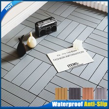 11 x WPC Decking Tiles Garden Patio Balcony Interlocking Composite Decking Floor