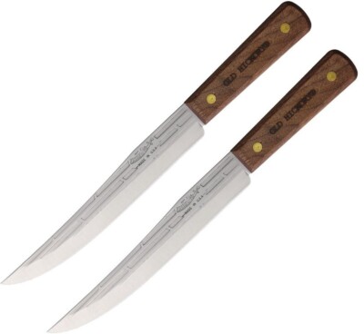 2 PACK Old Hickory Slicing Knife 8'' Carbon Steel Blade Wood Handle MADE IN USA