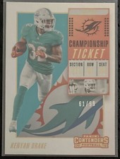 Kenyan Drake 2018 Contenders Championship Ticket /99 Miami Alabama