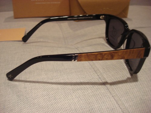 SHWOOD MENS PRESCOTT BLACK MAPLE POLARIZED SUNGLASSES WAPBMAGP - NEW WITH CASE - Picture 7 of 12