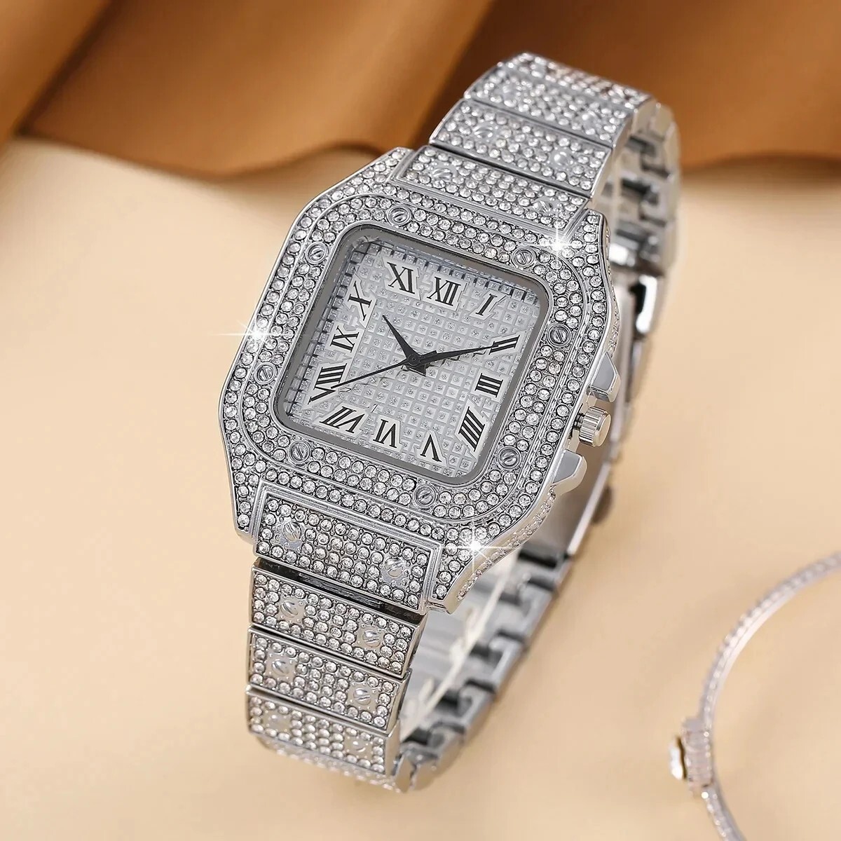 Designer Watch For Men & Women Hiphop Fashion Rhinostone Diamond Bling Watch UK