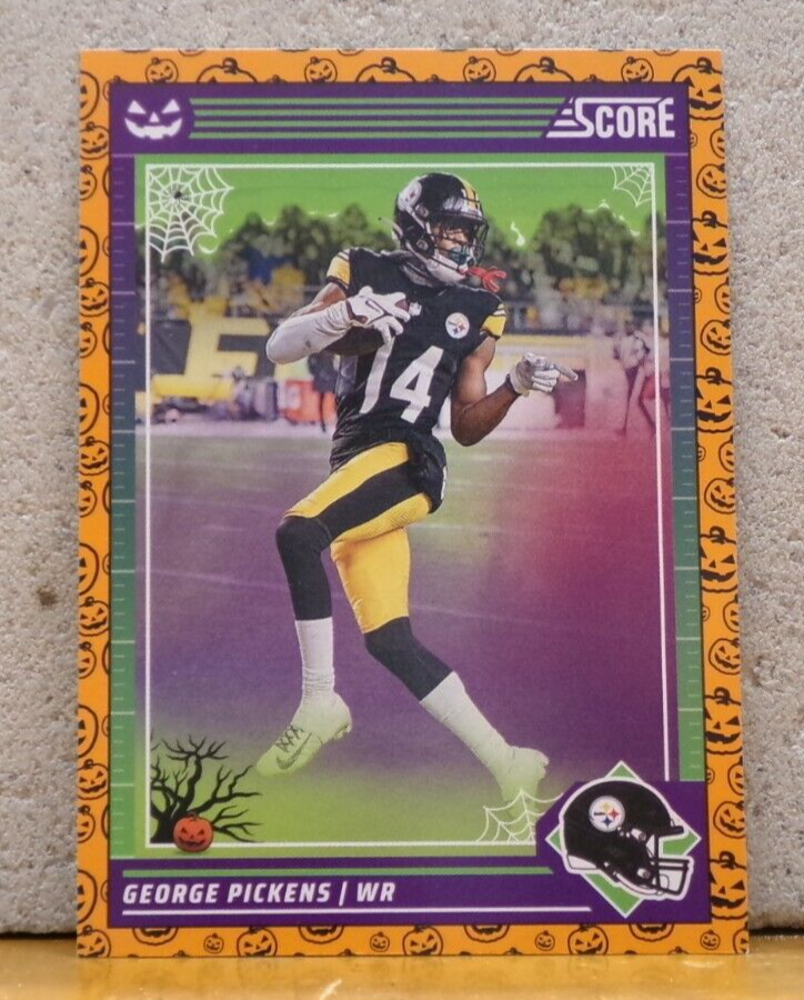 FOOTBALL CARD HALLOWEEN VARIANT ORANGE GEORGE PICKENS PITTSBURGH