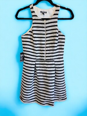 NWT Express Embroidered Striped Zip Up Mini Dress SZ 4 Blk & Wht | eBay NWT Express Embroidered Striped Zip Up Mini Dress SZ 4 Blk & Wht | eBay