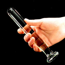 Cylindrical Clear Long Glass Anal Dildo Butt Plug Adult for Woman Men Sex Toys