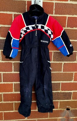 Vtg Polaris Indy Snowmobile Apparel Snow Ski Winter Suit Youth