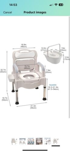 Bedside Commodes, Bedside Toilet,Height Adjustable Adult Potty Chair for Seniors - Picture 6 of 7