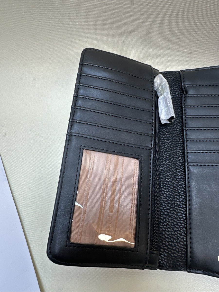 Fiorelli Purse Carmen Wallet Trifold BLACK Faux NEW BNWT Rrp45