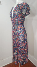 EMBER Cap Sleeve Wrap/Robe Semi-Sheer Floral Print Summer Dress NWT Size S.