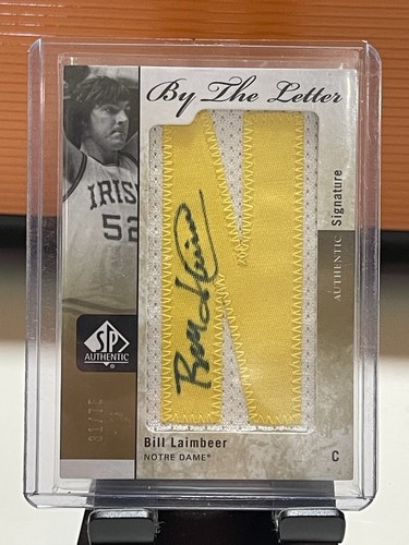 2011-12 Upper Deck UD SP Authentic Bill Laimbeer BY THE LETTER AUTO #31/75 BL-BL