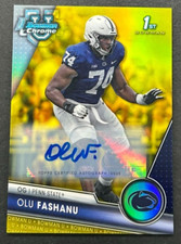 2023 Bowman University Chrome 1st - Olu Fashanu #122 Penn State Yellow AUTO /75