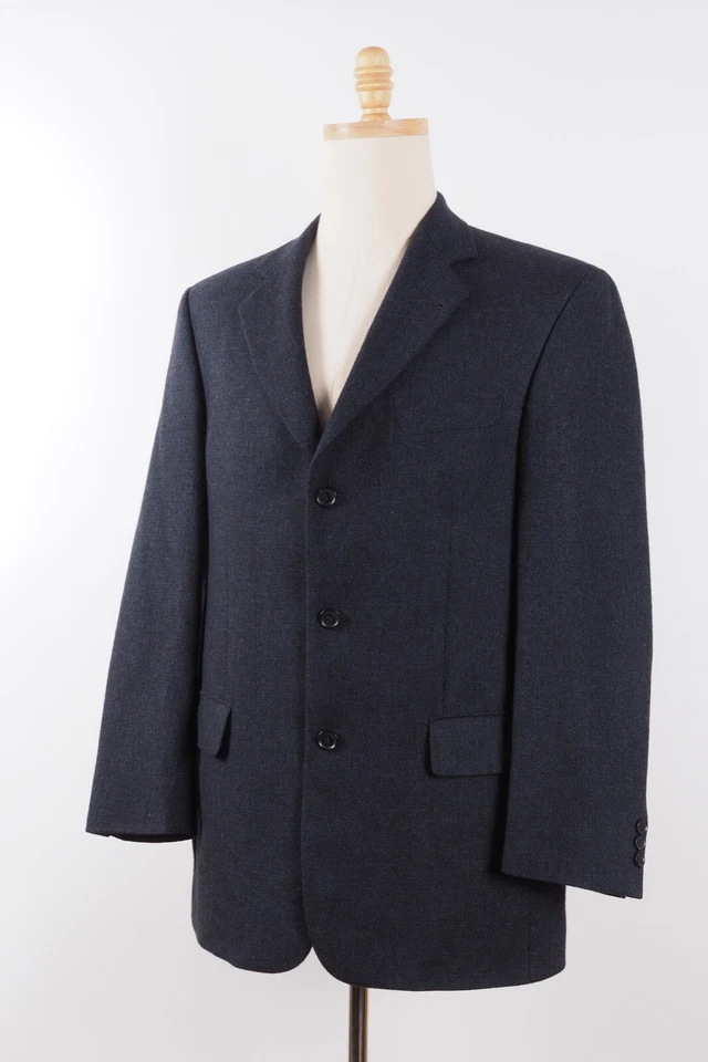 Barutti Men Charcoal Blue Classic Wool Angora Sport Coat Blazer Jacket 50 40 #M3 - Image 2 of 4