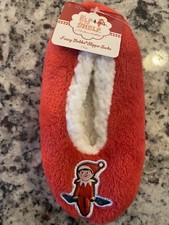 NWT New Elf On The Shelf Slippers Size 4T 5T Slip Resistant Fuzzy Christmas