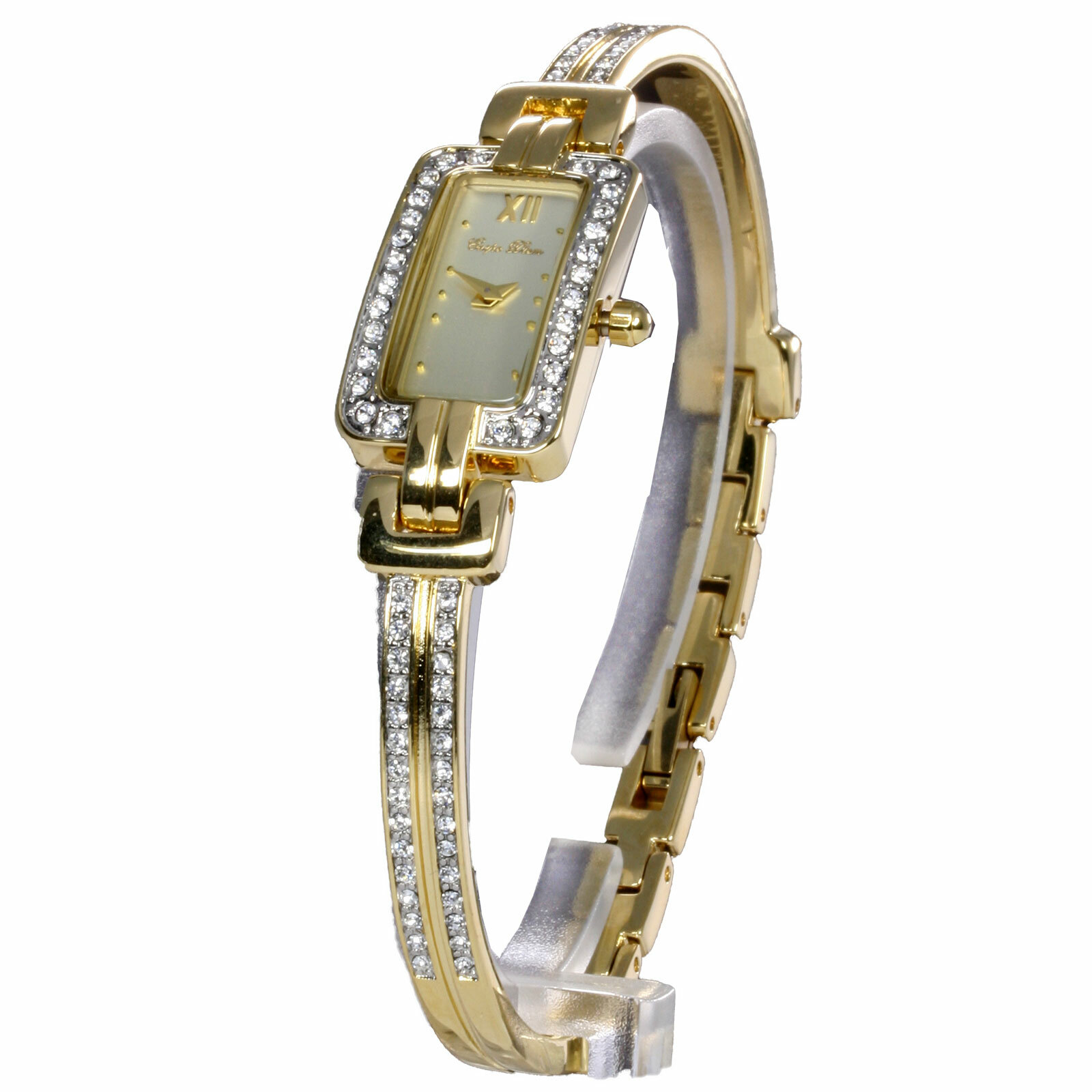 Montre Carpe Diem Cassandra en acier inoxydable doré avec zirconium pour femme