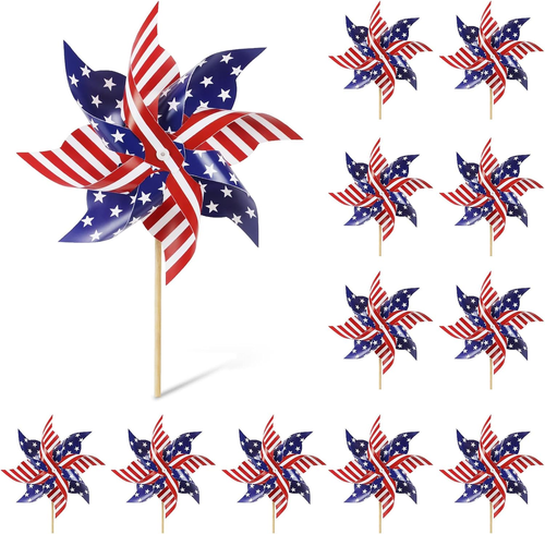 BRAND NEW / UNOPENED Wind Spinners Outdoor, 12Pcs American Flag Patriotic