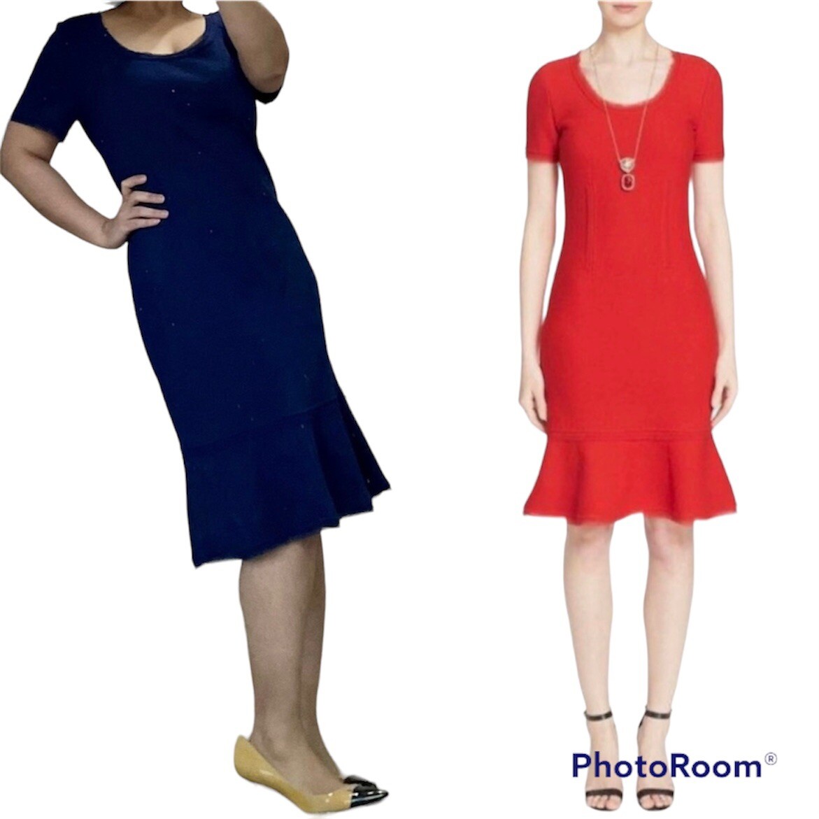 ruffle dress knee length Women Ruffle Sleeve Tiered Midi A-Line Swing Summer Knee Length Dress main image 1