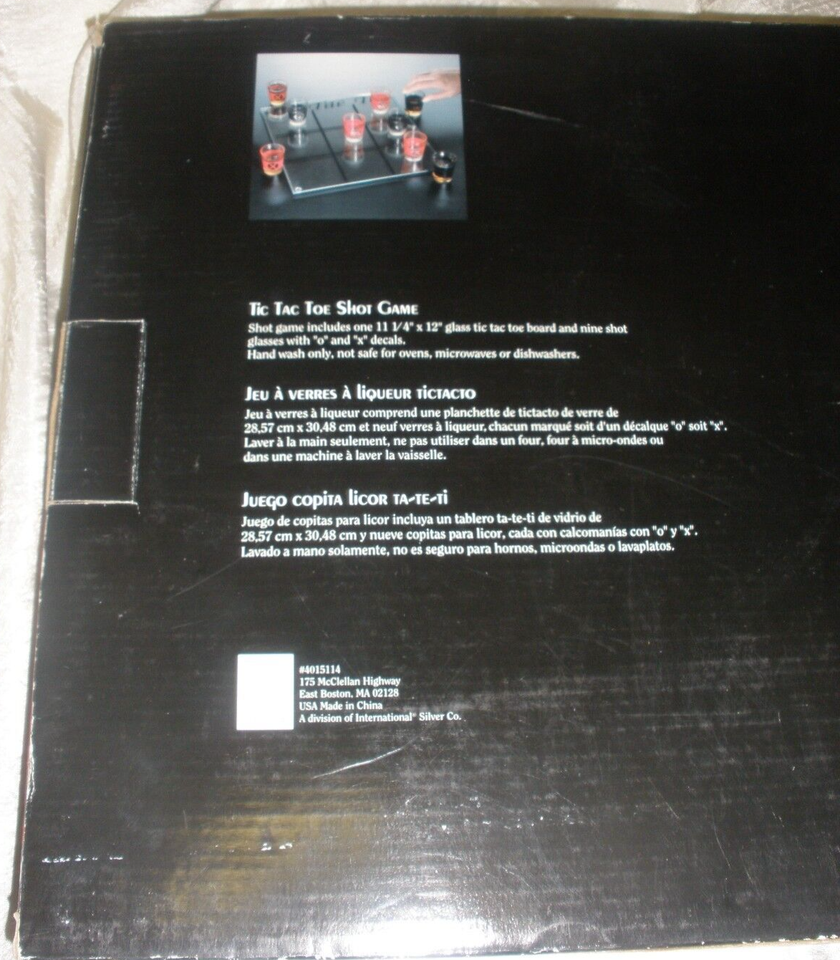 Elements Tic Tac Toe shot game , Game w/ Glass Board & Shot Glasses eBay