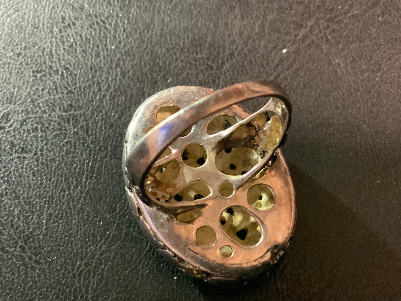 SOLID STERLING SILVER RING W/GOLD ACCENTS- SZ.9.5… - image 3