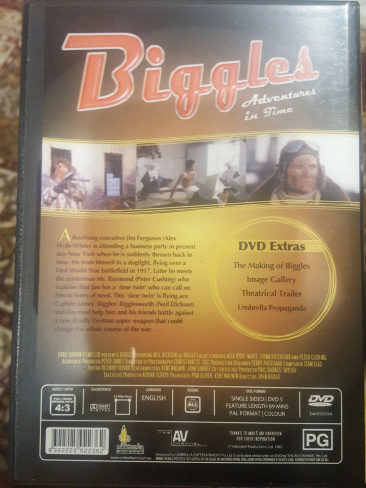 BIGGLES ADVENTURES IN TIME DVD NEIL DICKSON PETER CUSHING SCI-FI TRAVEL MOVIE - Image 2 of 3