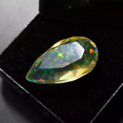 Beautiful Natural New Fire Opal 8-10 Ct Pear Cut Loose Gemstone EGL Certified