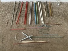 Lot of Vintage Knitting Needles Metal Plastic Various Sizes