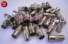 100 Pack F-type Quick Push-On Adapter Male-Female Coax Coaxial Cable Connector