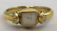 Vintage Mechanical Hand Winding Elgin Child's? Watch Gold Tone Works
