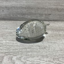 Clear Glass Controlled Bubble Paperweight Strawberry 4"