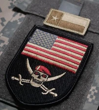 KANDAHAR WHACKER© PROTEAM SP OPS TASK GROUP SSI: RED BERET SKULL FLAG + TX TAB a