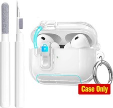 Secure Lock for Airpods Pro 3 Case Clear, Soft TPU Cover with Phone Stand