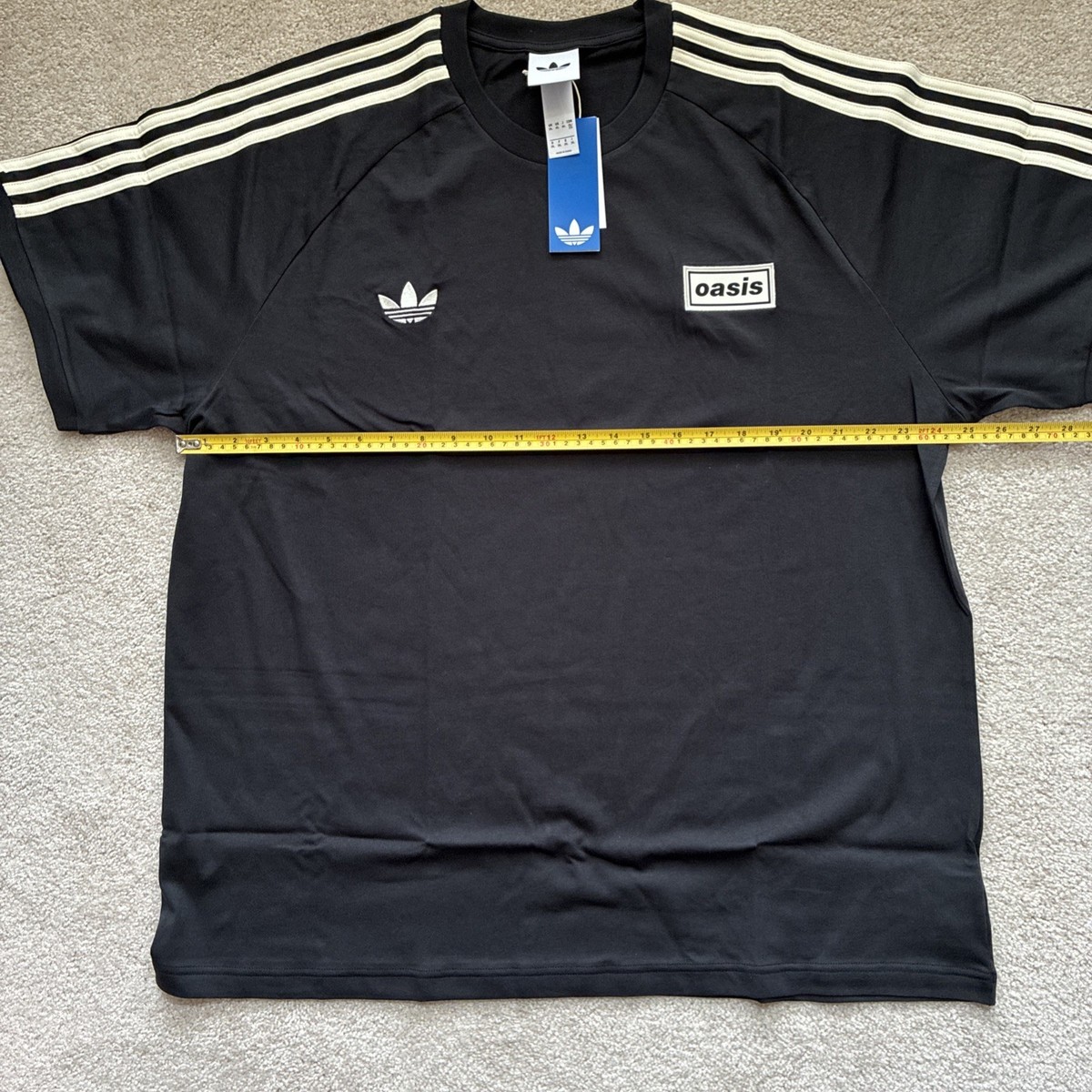 Adidas Originals Men's X Oasis TOUR 3-Stripes Tee Black 2XL XXL