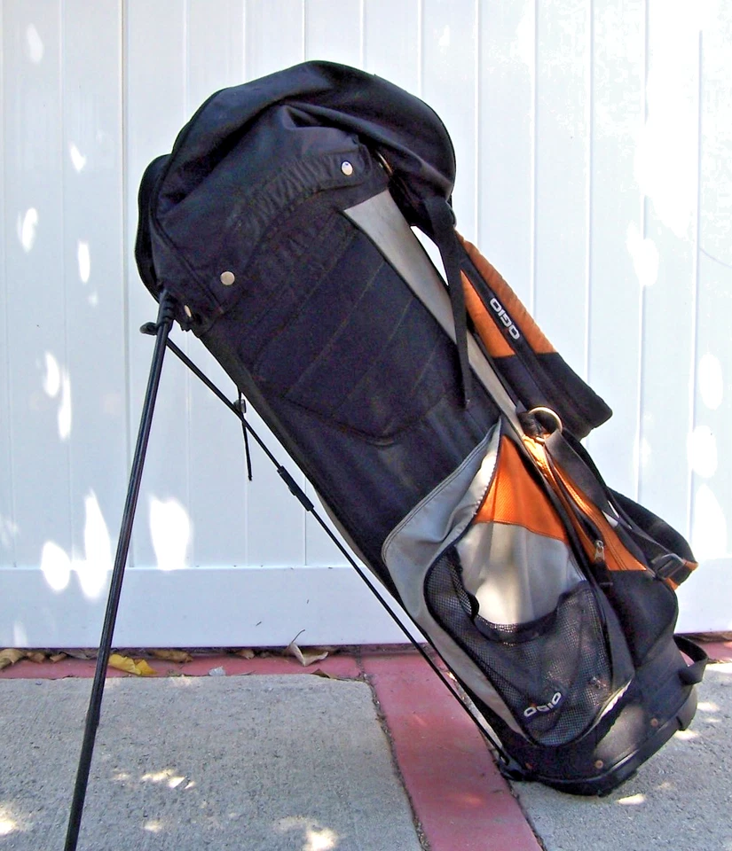 Ogio Stand Golf Bag Carry 8 Way Divider Black/Gray/Orang Woode System Rain Cover - Image 2 of 4