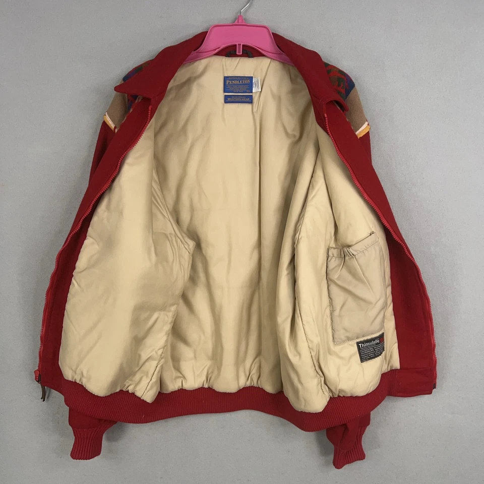 Vintage Pendleton Jacket Mens XL Red Wool Aztec Navajo High Grade Western USA - Image 2 of 4