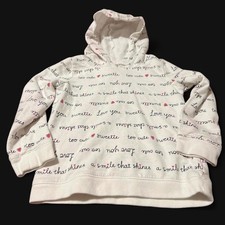 Carters Toddler Girls White Script Print Hoodie Sweetie Love You Heart Size 4T
