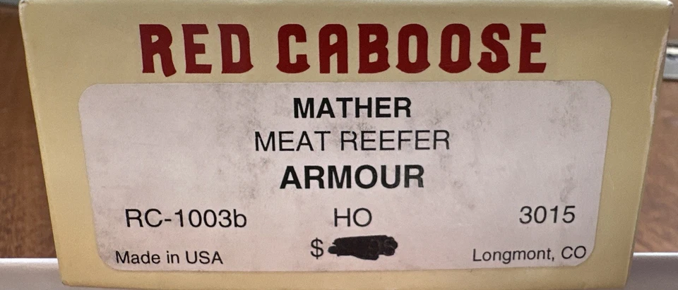 Red Caboose HO Kit RC-1003b Mather Meat Reefer ARMOUR M. A. R. X. 3015 NIB NY - Image 2 of 4