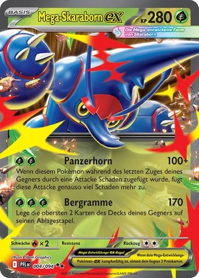 Pokemon Mega-Skaraborn ex PFL 004/094  DEUTSCH HOLO Karte K.P. Fatale Flammen