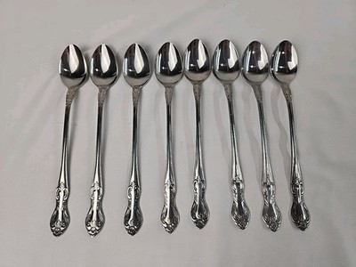 8 Vintage Stainless Ice Tea Spoons Easterling Valhalla Japan
